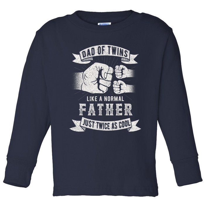 Dad Of Twins Dad Father's Day New Dad To Be Expecting Toddler Long Sleeve Shirt