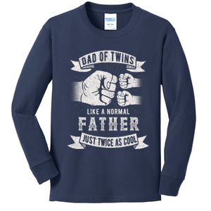 Dad Of Twins Dad Father's Day New Dad To Be Expecting Kids Long Sleeve Shirt