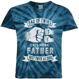 Dad Of Twins Dad Father's Day New Dad To Be Expecting Kids Tie-Dye T-Shirt