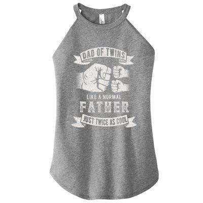 Dad Of Twins Dad Father's Day New Dad To Be Expecting Women's Perfect Tri Rocker Tank