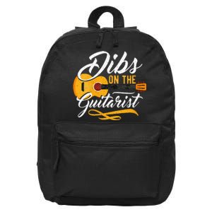 Dibs On The Guitarist Guitar Player Wife Girlfriend 16 in Basic Backpack