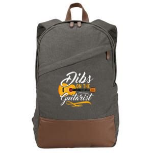 Dibs On The Guitarist Guitar Player Wife Girlfriend Cotton Canvas Backpack