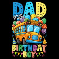 Dad Of The Birthday Boy Funny School Bus Birthday Party Cooling Performance Crew T-Shirt