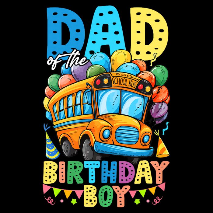 Dad Of The Birthday Boy Funny School Bus Birthday Party Cooling Performance Crew T-Shirt