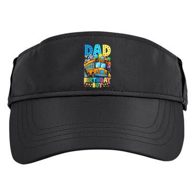 Dad Of The Birthday Boy Funny School Bus Birthday Party Adult Drive Performance Visor