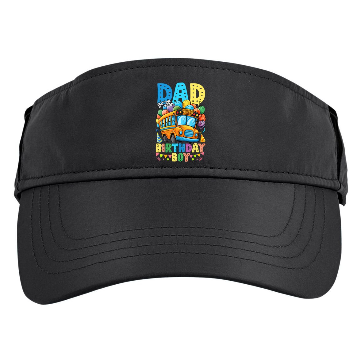 Dad Of The Birthday Boy Funny School Bus Birthday Party Adult Drive Performance Visor