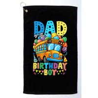 Dad Of The Birthday Boy Funny School Bus Birthday Party Golf Towel