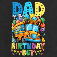 Dad Of The Birthday Boy Funny School Bus Birthday Party Golf Towel
