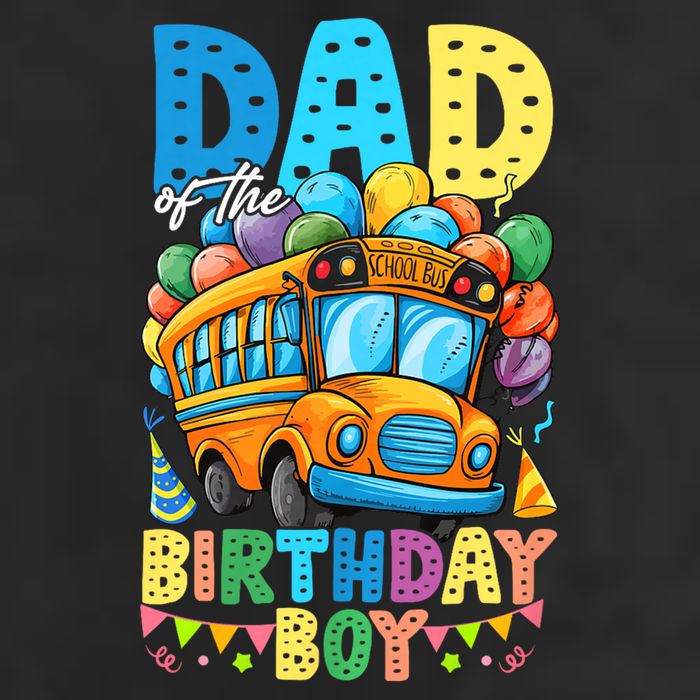 Dad Of The Birthday Boy Funny School Bus Birthday Party Golf Towel