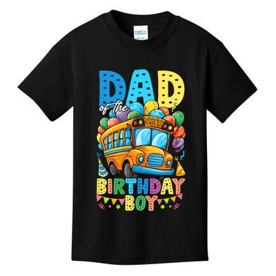 Dad Of The Birthday Boy Funny School Bus Birthday Party Kids T-Shirt