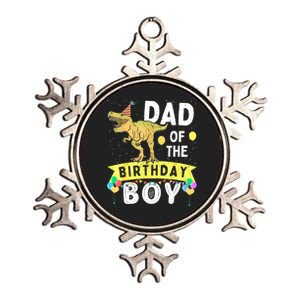 Dad Of The Birthday T Rex Family Matching Dinosaur Metallic Star Ornament