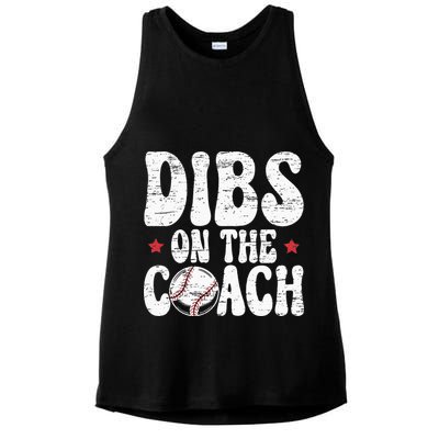 Dibs On The Coach Design For Baseball Coach Girlfriend Ladies PosiCharge Tri-Blend Wicking Tank