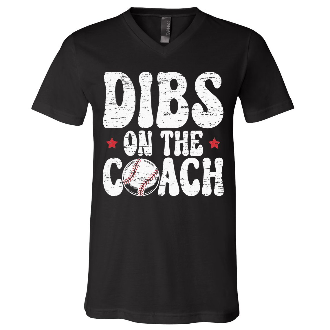 Dibs On The Coach Design For Baseball Coach Girlfriend V-Neck T-Shirt