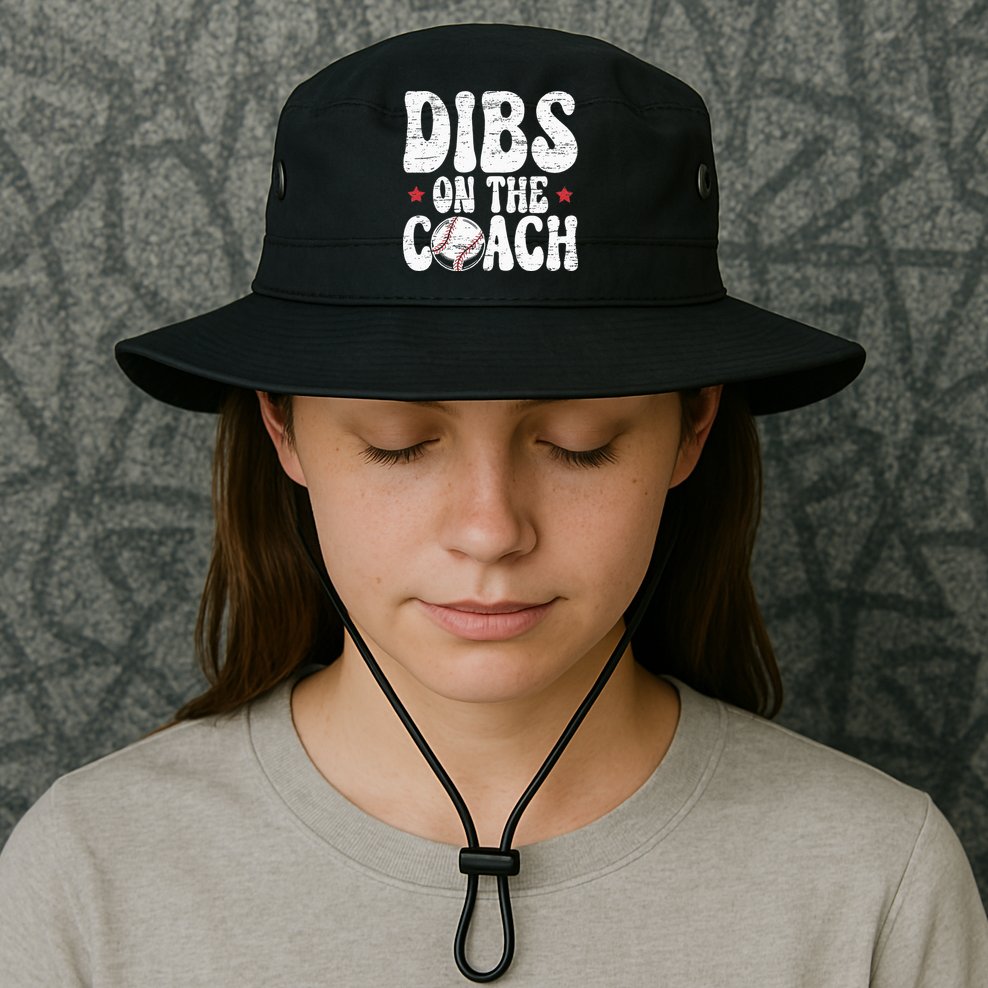 Dibs On The Coach Design For Baseball Coach Girlfriend Bucket Hat