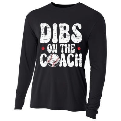 Dibs On The Coach Design For Baseball Coach Girlfriend Cooling Performance Long Sleeve Crew