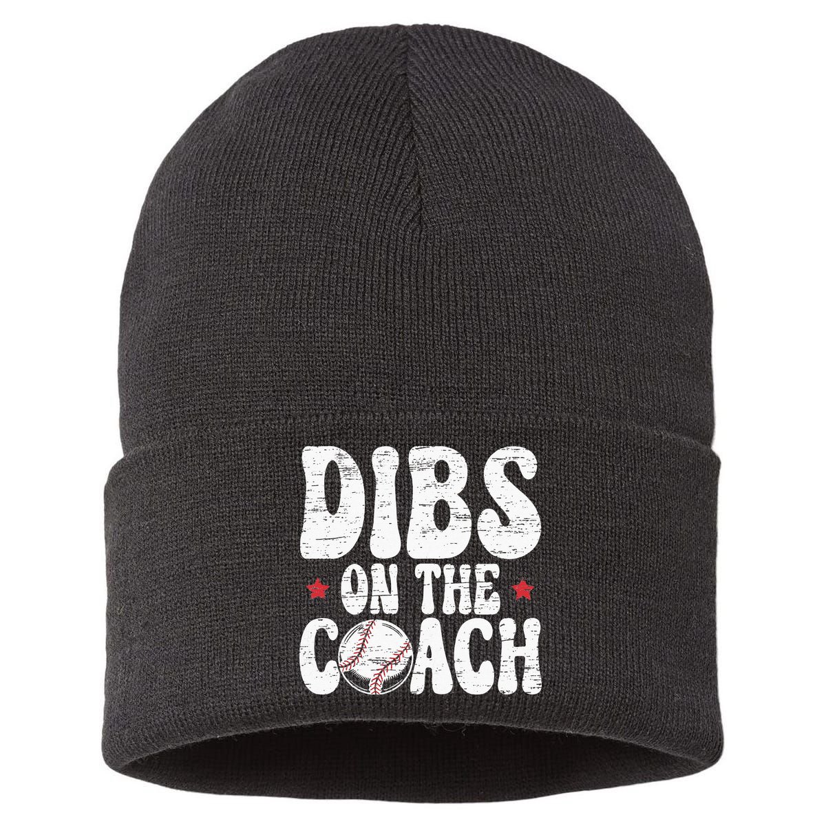 Dibs On The Coach Design For Baseball Coach Girlfriend Sustainable Knit Beanie