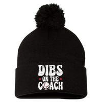 Dibs On The Coach Design For Baseball Coach Girlfriend Pom Pom 12in Knit Beanie