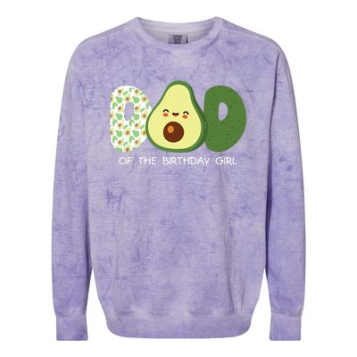 Dad Of The Birthday For Girl Avocado Dad Theme Birthday Colorblast Crewneck Sweatshirt