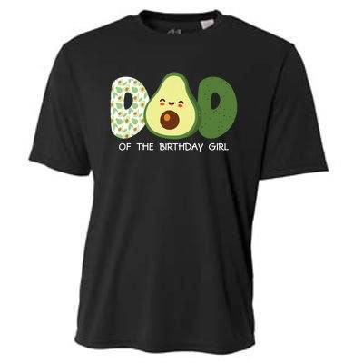 Dad Of The Birthday For Girl Avocado Dad Theme Birthday Cooling Performance Crew T-Shirt