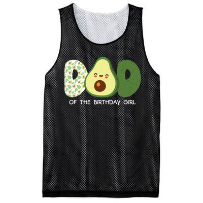 Dad Of The Birthday For Girl Avocado Dad Theme Birthday Mesh Reversible Basketball Jersey Tank