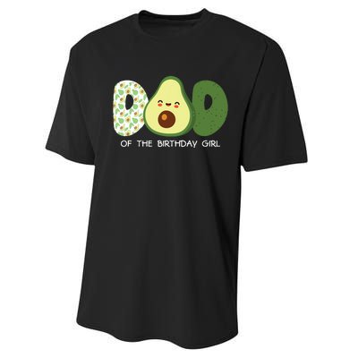 Dad Of The Birthday For Girl Avocado Dad Theme Birthday Performance Sprint T-Shirt