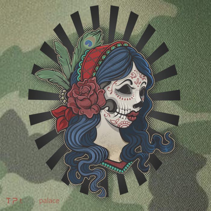 Day Of The Dead Girl With Flower Graphic Legacy Tie Dye Trucker Hat