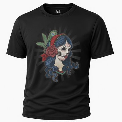 Day Of The Dead Girl With Flower Graphic Performance Shirt