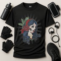 Day Of The Dead Girl With Flower Graphic Cooling Performance Crew T-Shirt