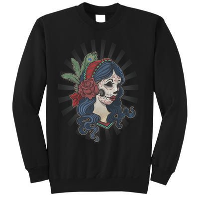 Day Of The Dead Girl With Flower Graphic Sweatshirt