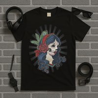 Day Of The Dead Girl With Flower Graphic T-Shirt
