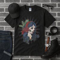 Day Of The Dead Girl With Flower Graphic Tall T-Shirt