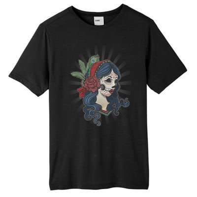 Day Of The Dead Girl With Flower Graphic Tall Fusion ChromaSoft Performance T-Shirt