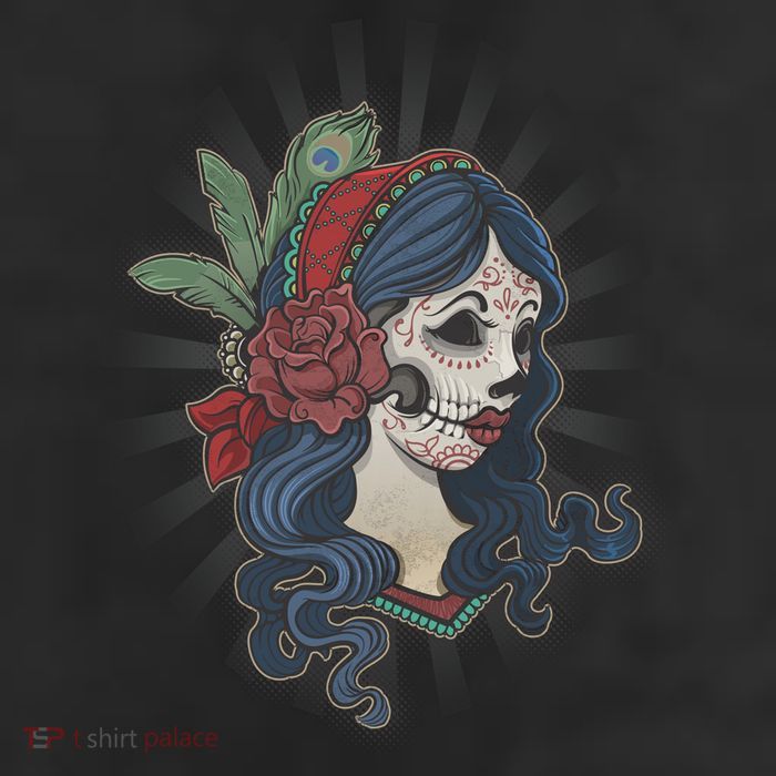 Day Of The Dead Girl With Flower Graphic 11oz C Handle Ceramic Mug
