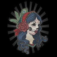 Day Of The Dead Girl With Flower Graphic Poster