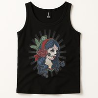 Day Of The Dead Girl With Flower Graphic Tank Top