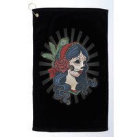 Day Of The Dead Girl With Flower Graphic Golf Towel