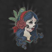 Day Of The Dead Girl With Flower Graphic Golf Towel