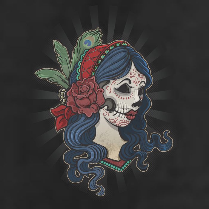 Day Of The Dead Girl With Flower Graphic Golf Towel