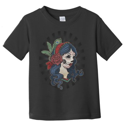 Day Of The Dead Girl With Flower Graphic Toddler T-Shirt