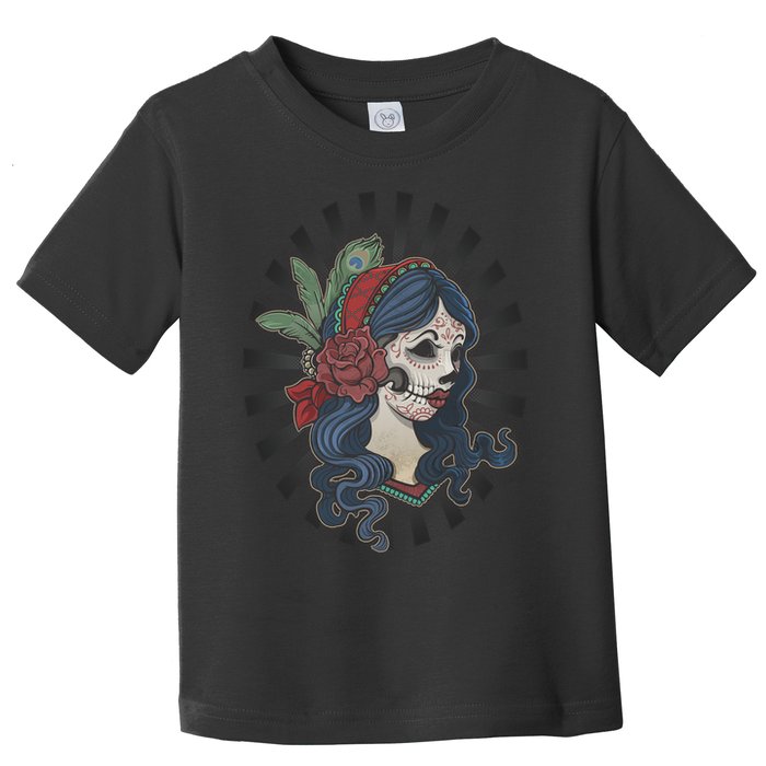 Day Of The Dead Girl With Flower Graphic Toddler T-Shirt