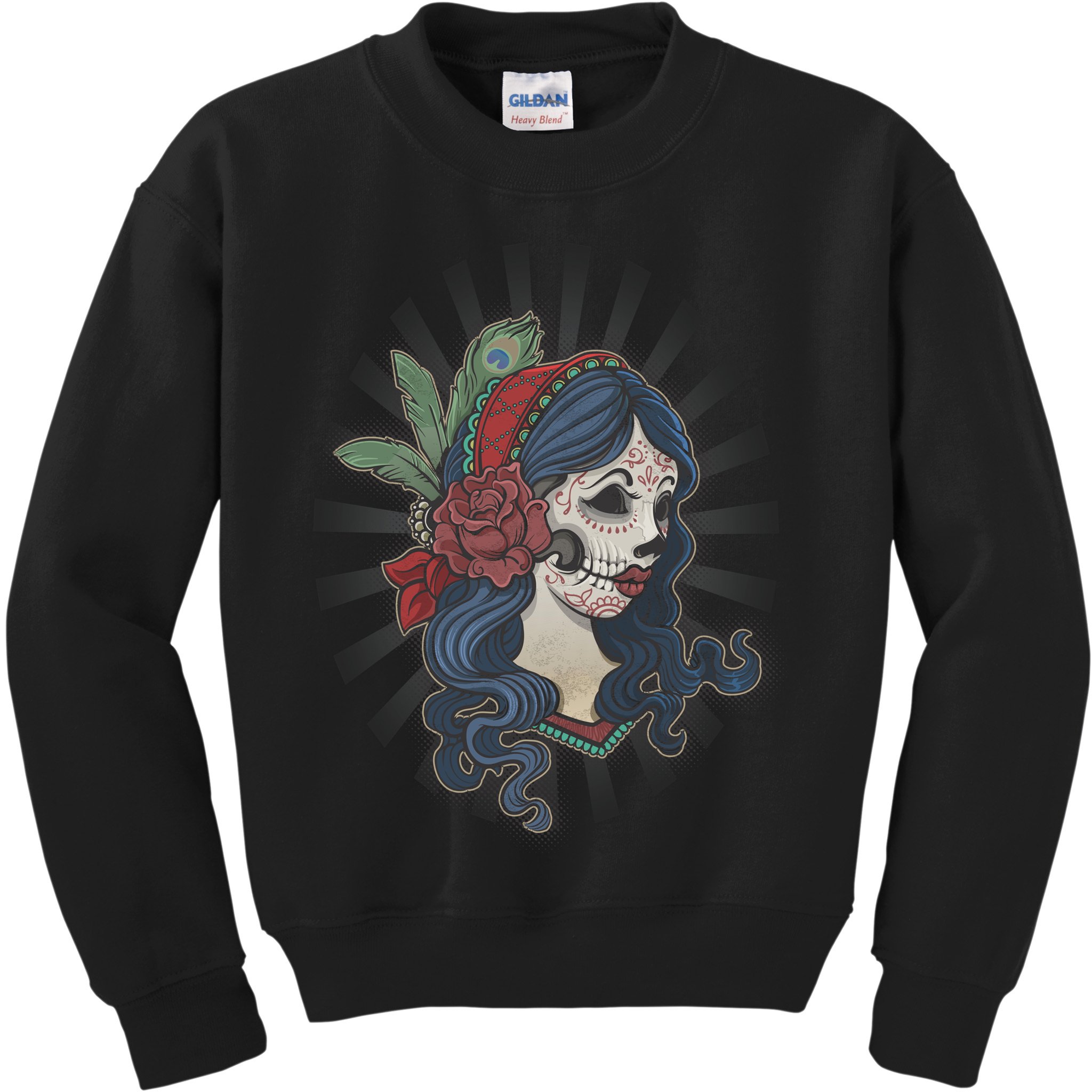 Day Of The Dead Girl With Flower Graphic Kids Sweatshirt
