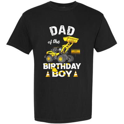 Dad Of The Birthday Boy Construction Family Matching Garment-Dyed Heavyweight T-Shirt