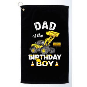 Dad Of The Birthday Boy Construction Family Matching Platinum Collection Golf Towel