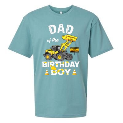 Dad Of The Birthday Boy Construction Family Matching Sueded Cloud Jersey T-Shirt