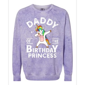 Daddy Of The Birthday Princess Unicorn Girl Colorblast Crewneck Sweatshirt