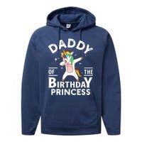 Daddy Of The Birthday Princess Unicorn Girl Performance Fleece Hoodie