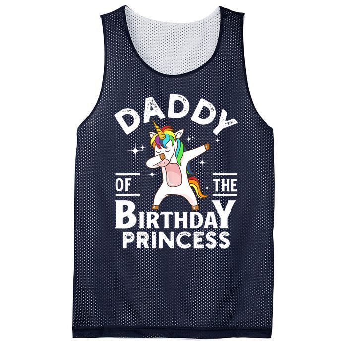 Daddy Of The Birthday Princess Unicorn Girl Mesh Reversible Basketball Jersey Tank