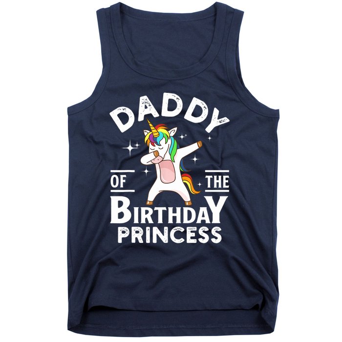 Daddy Of The Birthday Princess Unicorn Girl Tank Top