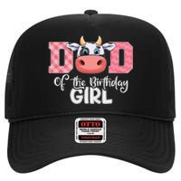 Dad of The Birthday Cow Family Cow Farm Matching High Crown Mesh Back Trucker Hat