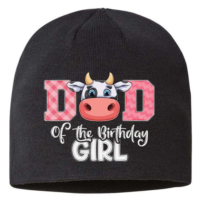 Dad of The Birthday Cow Family Cow Farm Matching Sustainable Beanie